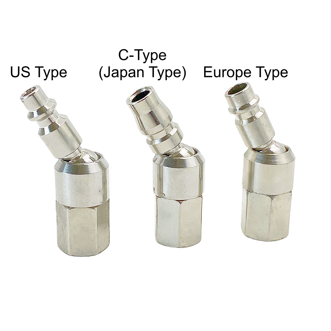 Swivel Air Hose Fitting Quick Connect 1/4 - 360 ° ข้อต่อแบบหมุนเร็วชนิดยุโรป/ญี่ปุ่น/อเมริกา พร้อมเกลียว BSP 1/4