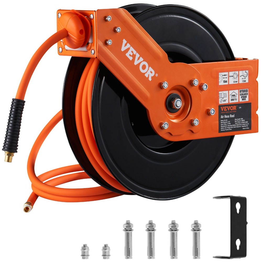 Air Compressor Air Hose 3/8 Hybrid 50Ft - VEVOR สายยางลมแบบยืดหดได้, สายยางลมไฮบริดขนาด 3/8 นิ้ว X