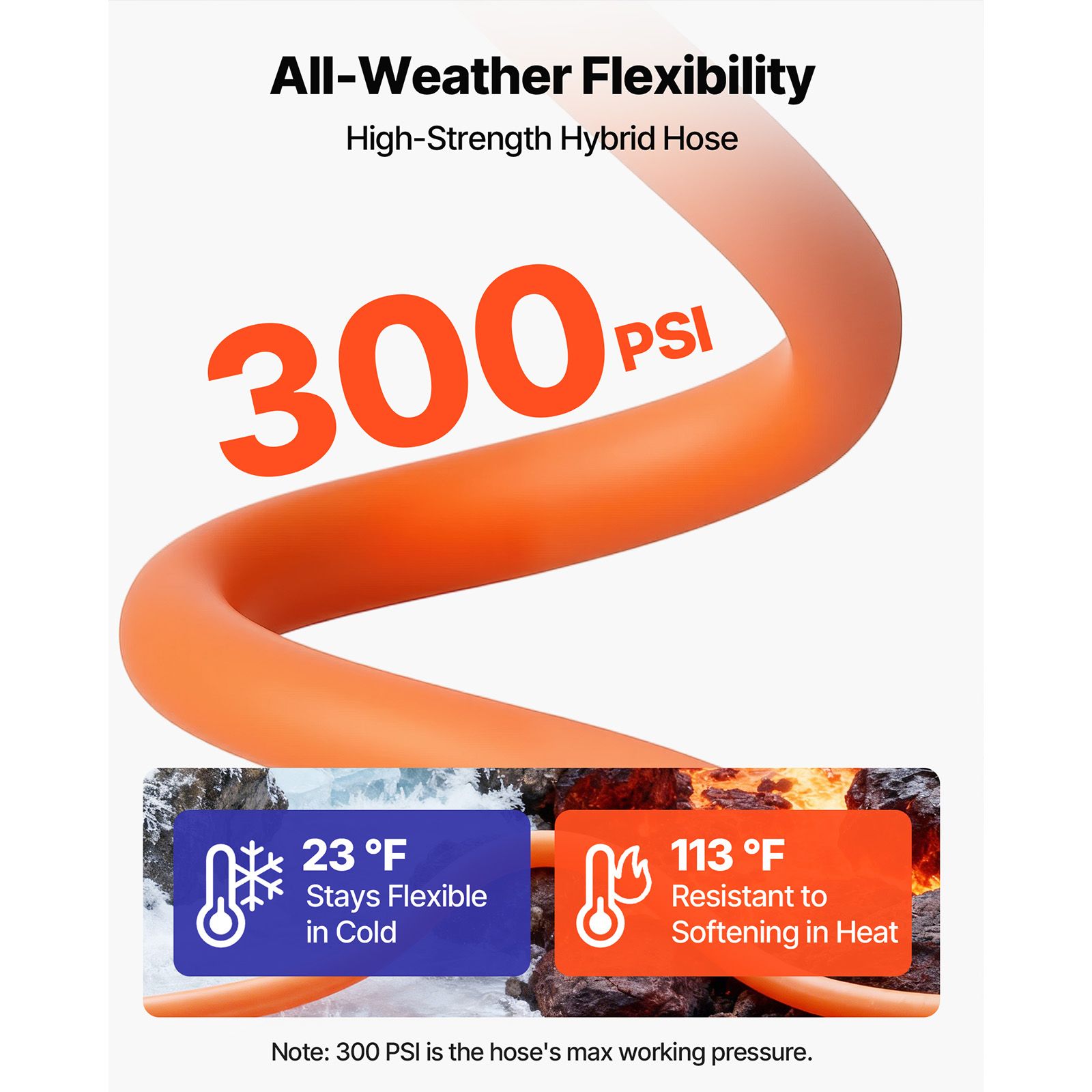 สายลมแบบม้วนเก็บได้, ขนาด 3/8  - Air Compressor Air Hose 3/8 Hybrid 50Ft บทวิจารณ์และราคา