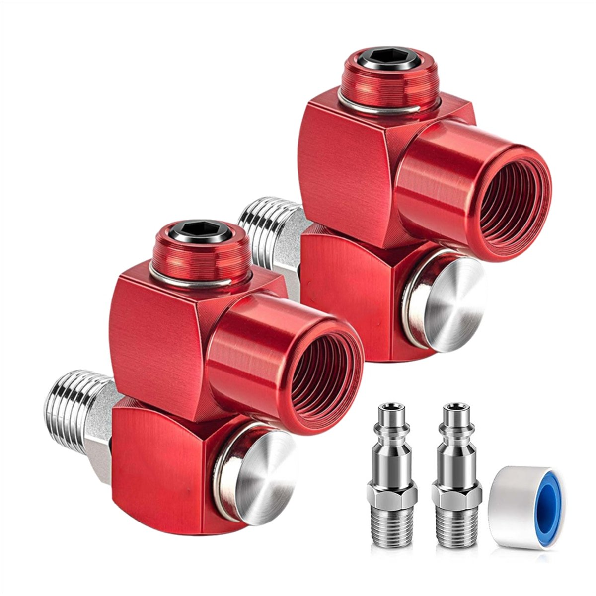 Y17A ชุด 2 ชิ้น ข้อต่อสายลมแบบ - Swivel Air Hose Fitting Quick Connect 1/4 บทวิจารณ์และราคา