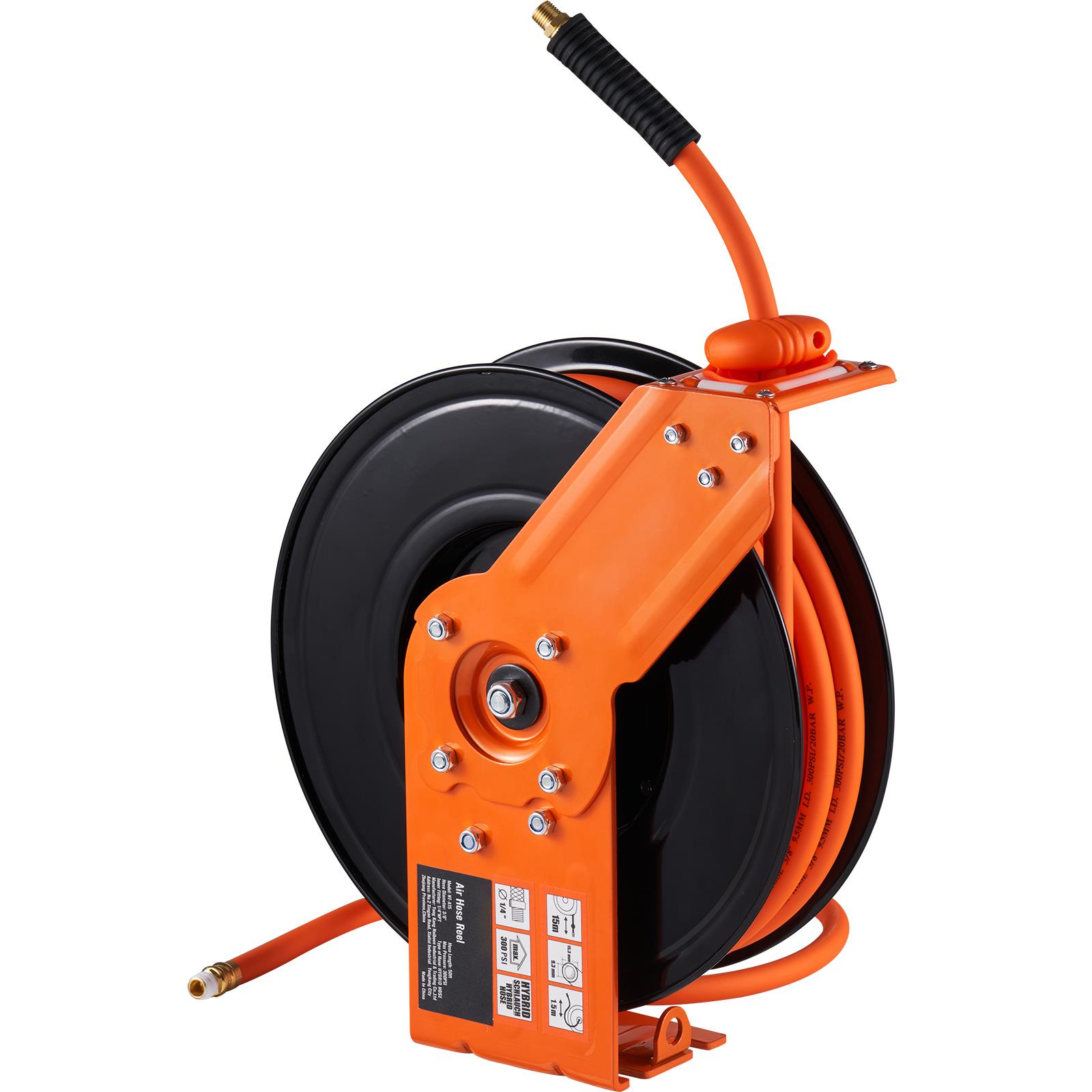 ม้วนสายลมแบบยืดหดได้ ขนาด 3/8  - Air Compressor Air Hose 3/8 Hybrid 50Ft บทวิจารณ์และราคา