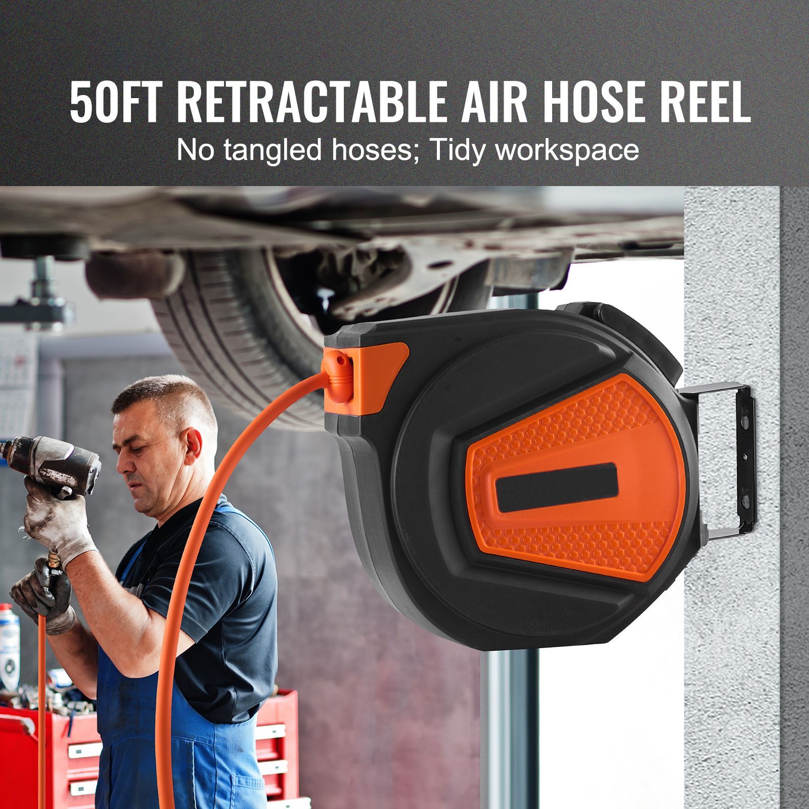 ที่ม้วนสายลมแบบยืดหดได้ ขนาด 3 - Air Compressor Air Hose 3/8 Hybrid 50Ft บทวิจารณ์และราคา