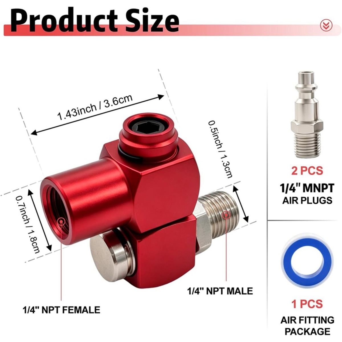ชุด 2 ชิ้น ข้อต่อสายลมแบบหมุนไ - Swivel Air Hose Fitting Quick Connect 1/4 บทวิจารณ์และราคา