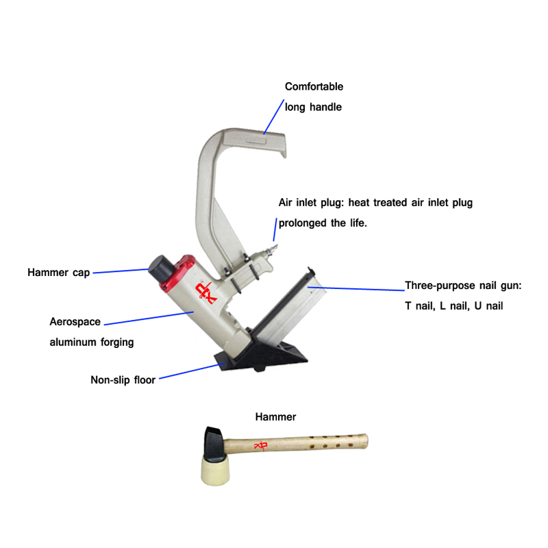 เครื่องยิงตะปูลมอุตสาหกรรม 2-i - Pneumatic Flooring Nailer Stapler 2 In 1 บทวิจารณ์และราคา