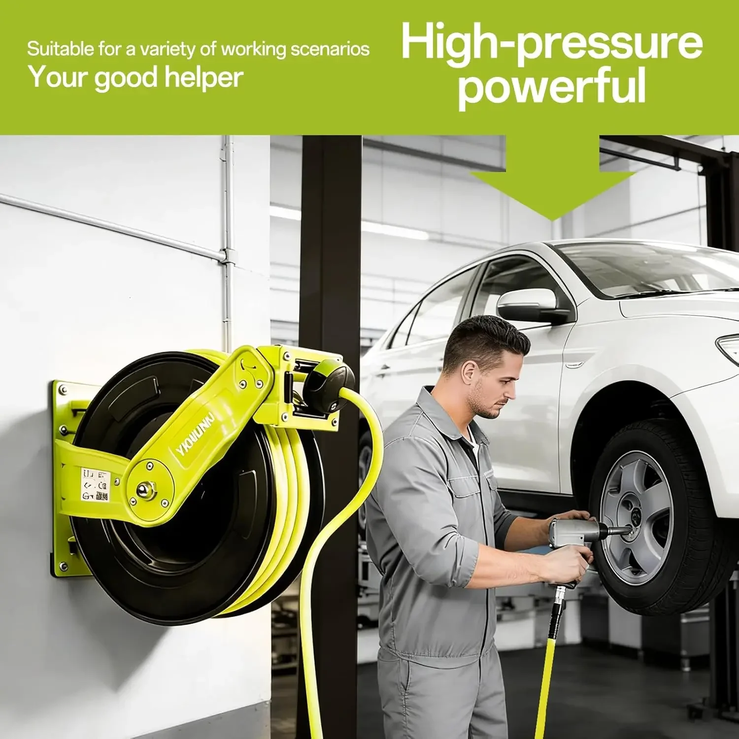 สายลมแบบม้วนเก็บได้, สายลมไฮบร - Air Compressor Air Hose 3/8 Hybrid 50Ft บทวิจารณ์และราคา