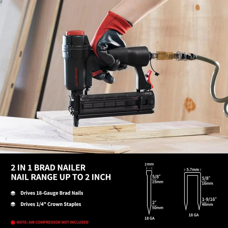 ASF5040 เครื่องมือลมรุ่นใหม่ ป - Air Brad Nailer 18 Gauge 2 In 1 บทวิจารณ์และราคา