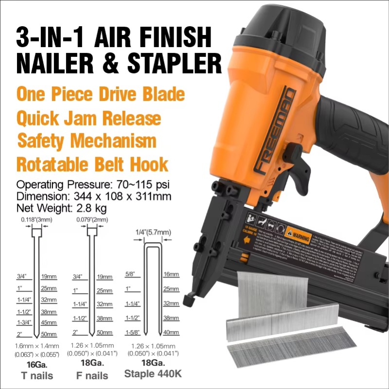 ปืนยิงตะปูและลวดเย็บแบบใช้ลม อ - Air Brad Nailer 18 Gauge 2 In 1 บทวิจารณ์และราคา